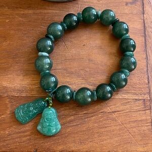 Buddha Stones Buddha Cyan Jade Healing Bracelet (NEW CONDITION)